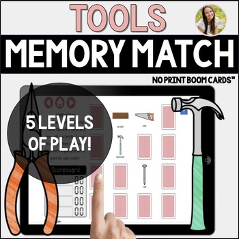 Preview of Tools Associations Memory Match Game Boom Cards™