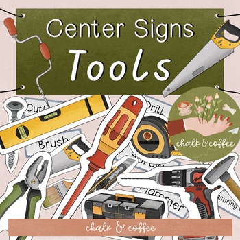 Preview of Tools & Construction Center Signs - Tools & Simple Machines Picture Cards Craft