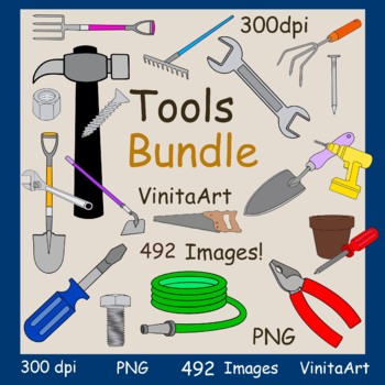 Preview of Tools clipart Bundle  Commercial Use 492 Images!