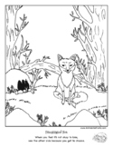 Tools for Emotional Well-Being Coloring Book Page, Frustrated Fox
