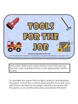 Preview of Tools for the Job. Sorting activity.