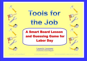 Preview of Labor Day Smart Notebook Lesson, Game and Printables:  Tools for the Job
