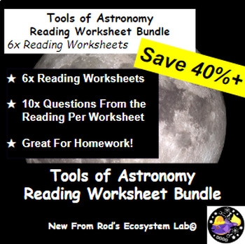 Preview of Tools of Astronomy Lesson Reading Worksheet Bundle **Editable**