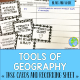 Tools of Geography Task Cards - Black and White