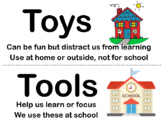 Tools vs Toys Picture Sort (for introducing sensory items)