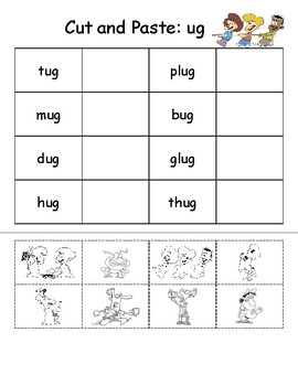 Toon Word Family Activity Set (-ug) by Carl's Corner | TPT