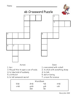 crossword family puzzle word toons set