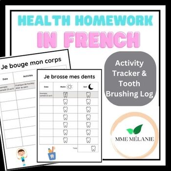 Preview of Tooth Brushing and Excerice Log: French