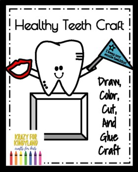 Preview of Tooth Craft, Healthy Teeth Drawing Craft for Centers: Dental Health Activity