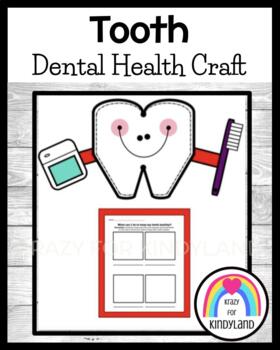 Preview of Tooth Craft and Healthy Teeth Drawing Worksheet: Dental Health Activity