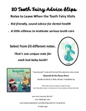 Tooth Fairy Advice Slips - 20 Notes to Leave When the Toot