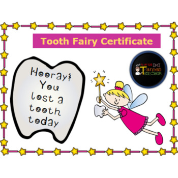 Preview of Tooth Fairy Certificate (editable)