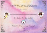 Tooth Fairy Certificates for (1st-6th Teeth)