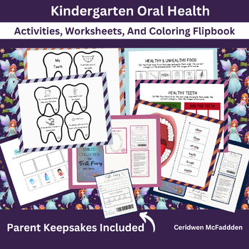 Preview of Oral Health Activities , Worksheets, Flipbook, and Parent Keepsakes