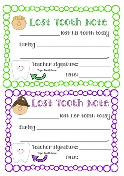 cute tooth fairy notes
