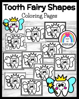 Tooth Fairy Shape Coloring Pages Booklet: Kindergarten Dental Health