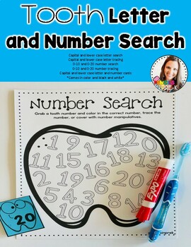 Preview of Tooth Letter and Number Search-Dental Health