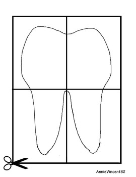 Preview of Tooth Scissor Skills Puzzle Page