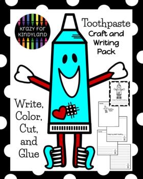 Preview of Toothpaste Craft & Writing Prompts for Healthy Teeth: Dental Health Activity