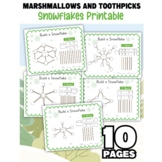 Toothpick Marshmallow STEM Printables Build a Snowflake