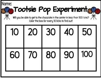 Tootsie Roll Pop Experiment by Claire Brown | TPT