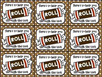 Preview of Tootsie Roll Testing Motivation Treat Tags