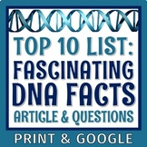 DNA Reading and Worksheet Fascinating DNA Facts PERFECT DN