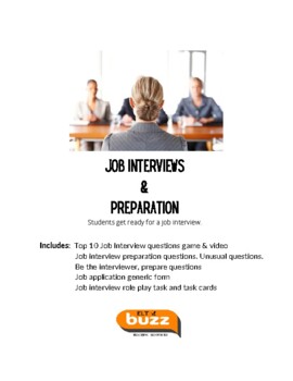 Preview of Job Interview Questions. Preparation. Business English. Jobs. Career. ESL. EFL.