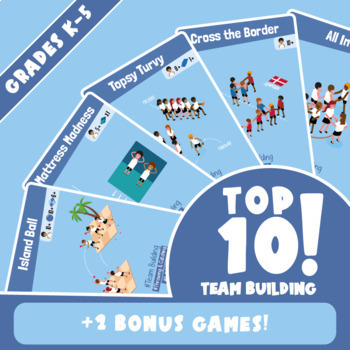 Preview of Top 10 FUN PE Team Building Games for elementary students (+2 Bonus Games!)