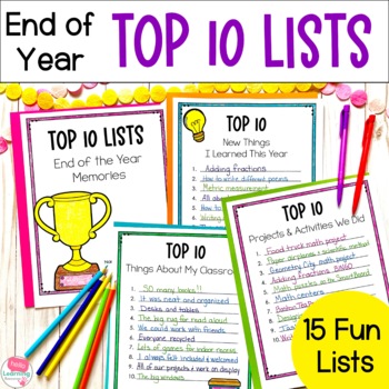 cement Empirisk Landbrugs End of the Year Activities | Last Week of School Student Reflection Top 10  Lists