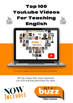 Preview of Top 100 Youtube Videos For Teaching English ESL EFL + Lesson Materials.