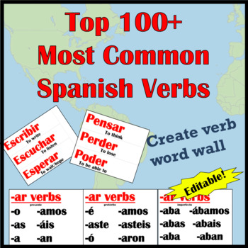 Preview of Top 120 Spanish Verbs Word Wall