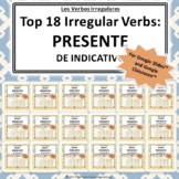 Top 18 Irregular Verbs: Present Tense (presente) Google Slides™
