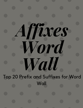 Preview of Top 20 Affixes Word Wall for Grades K-12
