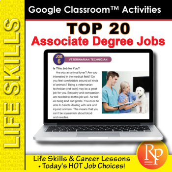 Preview of Top 20 Associate Degree Jobs | Life Skills & Career Exploration  | GOOGLE