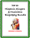 Top 20 Hispanic Singers and Musicians Biography Bundle @50