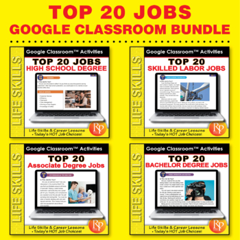 Preview of TOP 20 JOBS BUNDLE: Today's Hot Jobs-  Life Skills - Career Exploration - Google