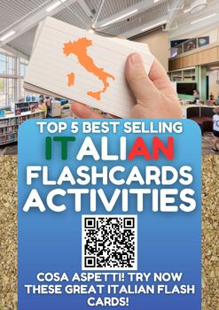Preview of Top 5 Best Selling Italian Flashcards Activities! $17.25 Saved!