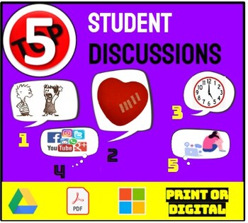Preview of Top 5 Discussions to Improve Teen Well-Being (& Strengthen Reading!!!)