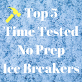 5 No Prep First Day Activity Ice Breakers Jr High School R