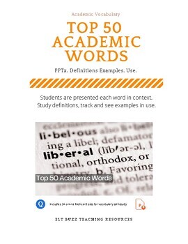 Preview of Top 50 Academic Words. GMAT EAP SAT TOEIC  Vocabulary  ELA  ESL PPTx