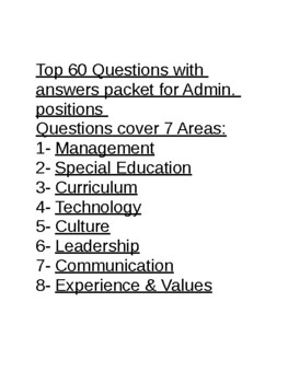 Preview of Top 60 Questions with answers packet for admin positions