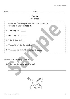 Top Cat (Oxford Reading Tree Songbirds Phonics Stage 1) Comprehension ...