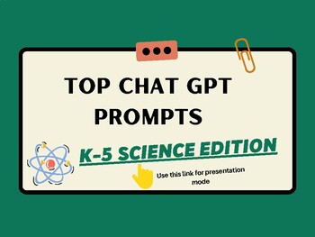 Preview of Best Chat GPT Tips for SCIENCE Grades K, 1, 2, 3, 4, 5