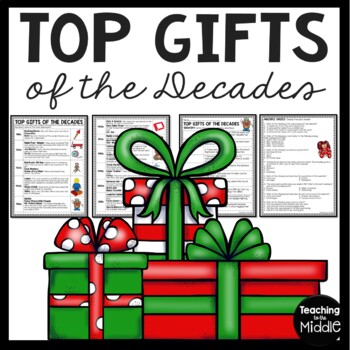 Preview of Top Christmas Gifts Over the Decades Reading Comprehension Worksheet December