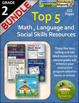Preview of Top Five Math, Language and Social Skills Resources - Grade 2