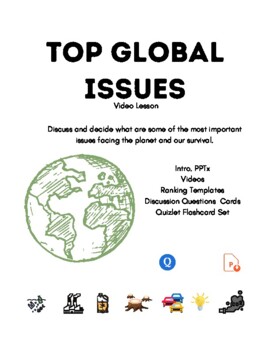 Preview of Top Global Issues. Discussion. Video. PPTx. Writing. Ranking. Environment. ESL.