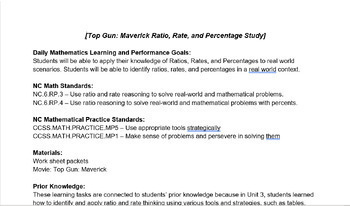 Preview of Ratios Math Movie Project: Top Gun: Maverick Project Bundle