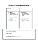 Top Hat Graphic Organizer for Compare and Contrast two articles