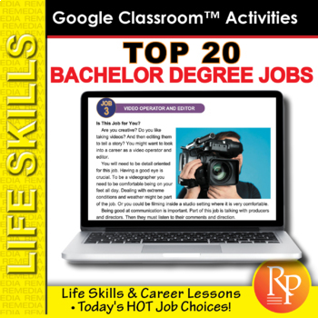 Preview of Top 20 Bachelor's Degree Jobs | Life Skills & Career Exploration | GOOGLE